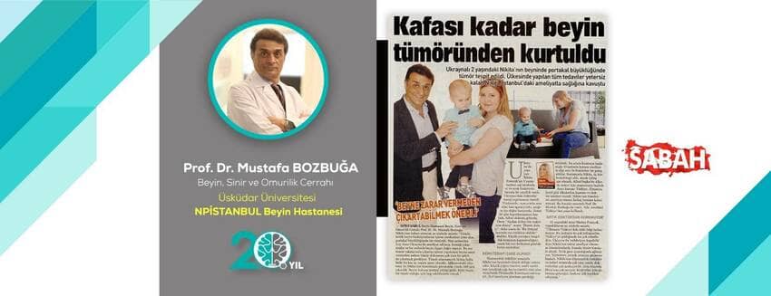 Kafası kadar beyin tümöründen kurtuldu