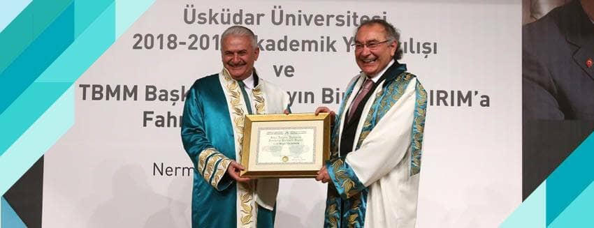 TBMM Başkanı Binali Yıldırım’a Üsküdar Üniversitesi’nden Fahri Doktora..