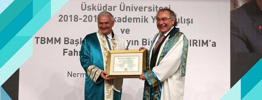 Honorary Doctorate to Binali Yıldırım, Speaker of the Grand National Assembly of Turkey, from Üsküdar University.